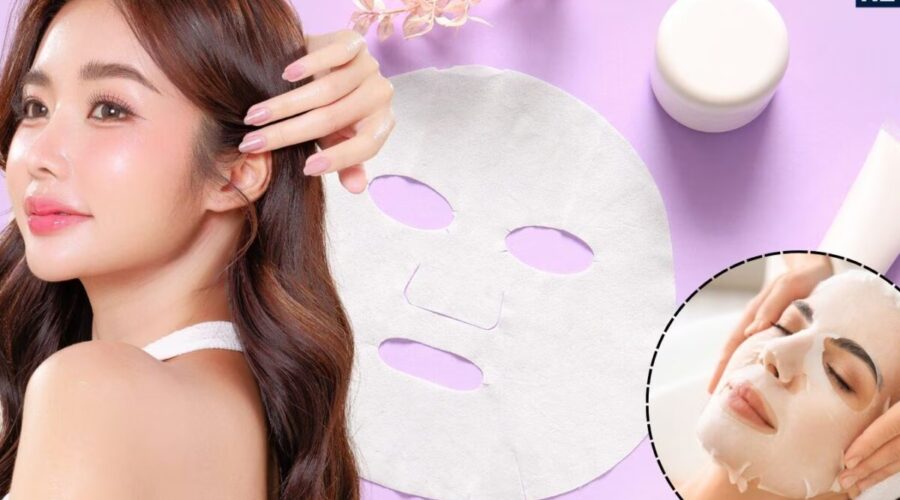 Ilustrasi diy sheet mask untuk artikel DIY sheet mask: Tisu 5 rupee untuk Korean glass glow