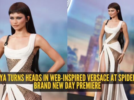 Ilustrasi archival versace gown untuk artikel Zendaya pakai archival Versace gown di premiere Spider-Man