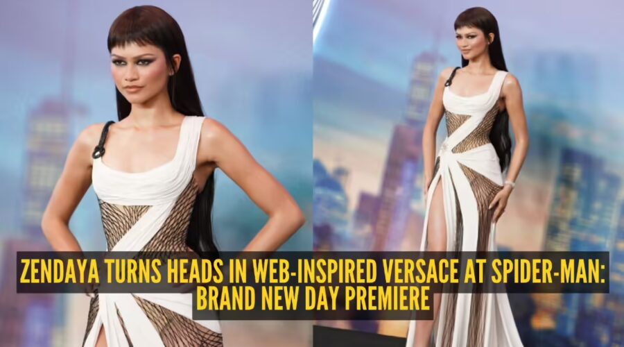 Ilustrasi archival versace gown untuk artikel Zendaya pakai archival Versace gown di premiere Spider-Man